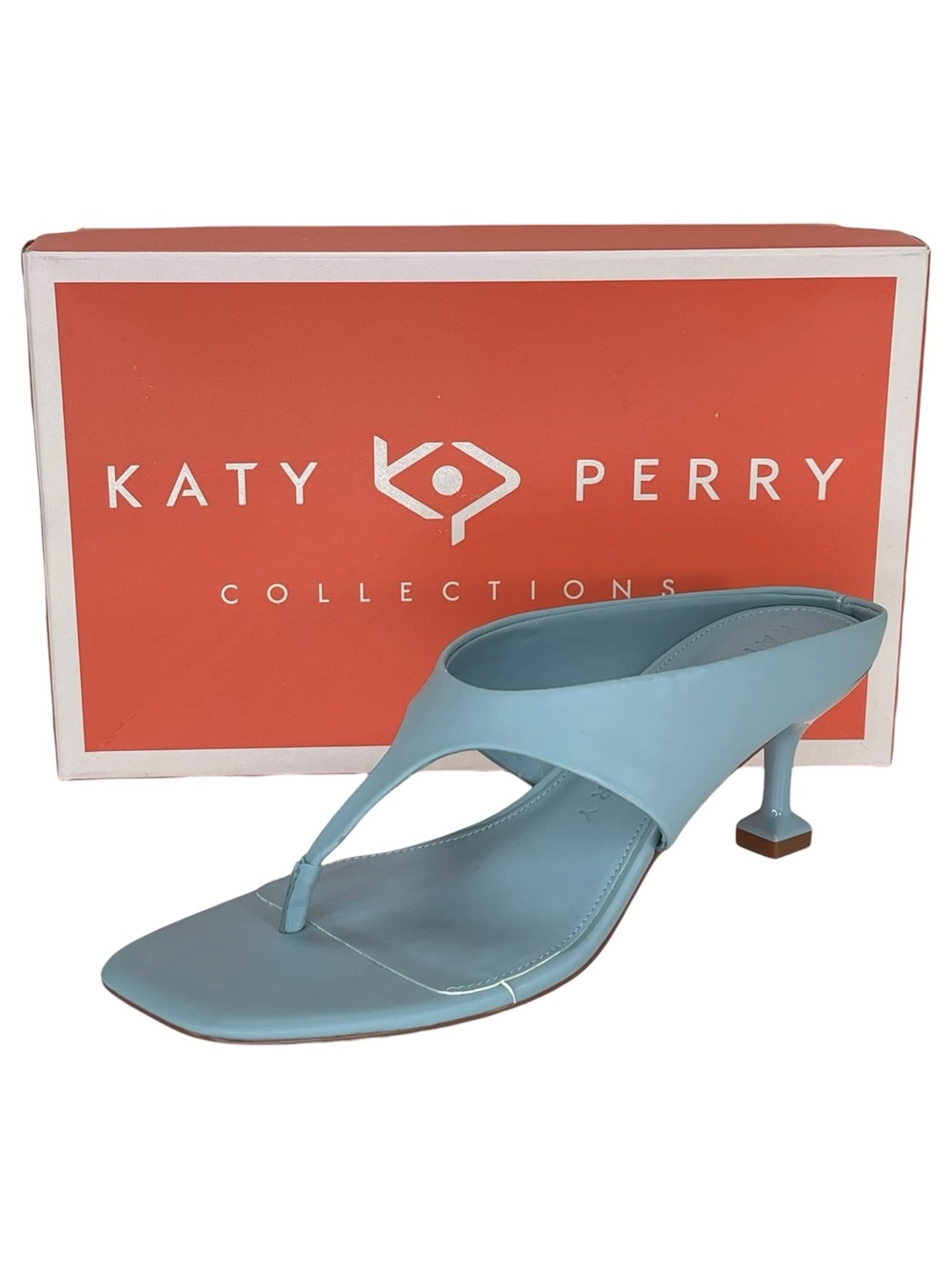 Katy Perry Oceanside Blue Low Rise Heeled Womens Thong Sandals Size 9M - Picture 10 of 10